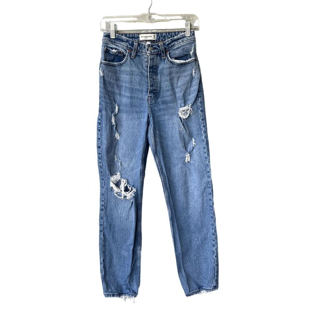 Abercrombie & Fitch Jeans Size 25 Curve Love High Rise Distressed Ripped‎ Baggy